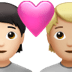 🧑🏻‍❤️‍🧑🏼 couple with heart: person, person, light skin tone, medium-light skin tone display on Apple